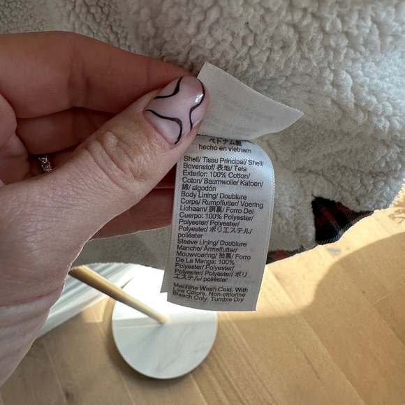 J. Crew Plaid Button Down Shacket Sherpa Lined Oversized 100% Cotton Jacket - Picture 6 of 7